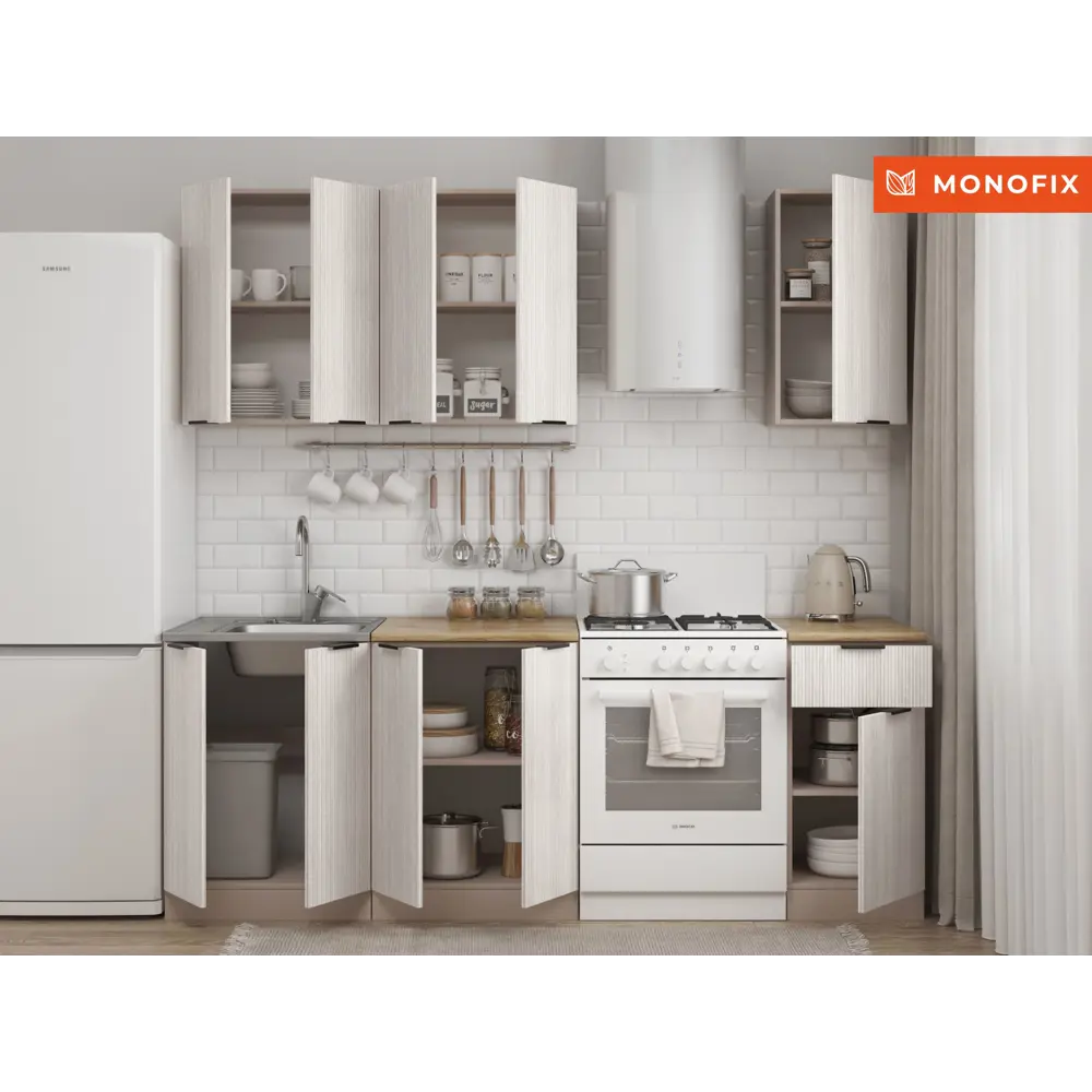 Фото 7 Напольный шкаф ОДОС Monofix 40x82x53 см ЛДСП цвет бежевый Фото 7 Напольный шкаф ОДОС Monofix 40x82x53 см ЛДСП цвет бежевый
