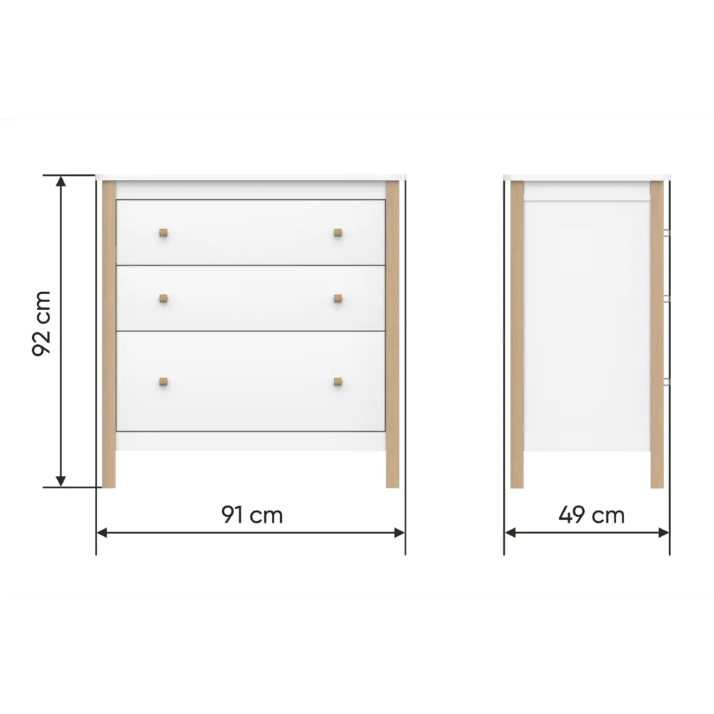 Фото 7 Комод Ellipse furniture Classic 3 ящика 91x49x92 см МДФ цвет белый Фото 7 Комод Ellipse furniture Classic 3 ящика 91x49x92 см МДФ цвет белый