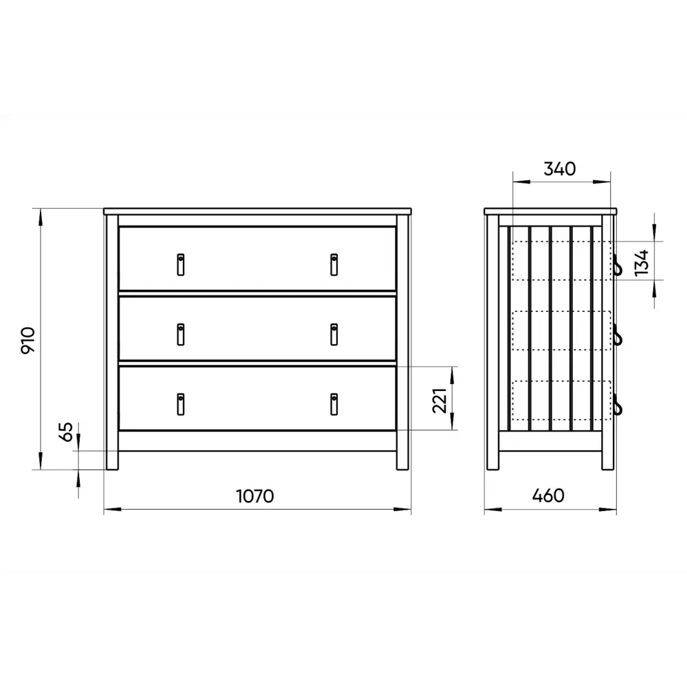 Фото 7 Комод Ellipse furniture Wood 3 ящика 107x46x91 см МДФ цвет серый Фото 7 Комод Ellipse furniture Wood 3 ящика 107x46x91 см МДФ цвет серый