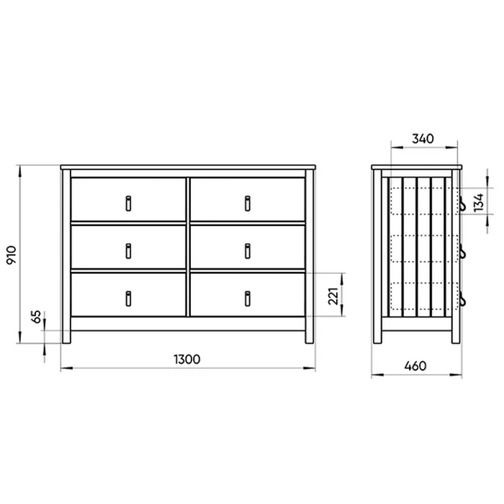 Фото 9 Комод Ellipse furniture Wood 6 ящиков 130x46x91 см МДФ цвет белый Фото 9 Комод Ellipse furniture Wood 6 ящиков 130x46x91 см МДФ цвет белый