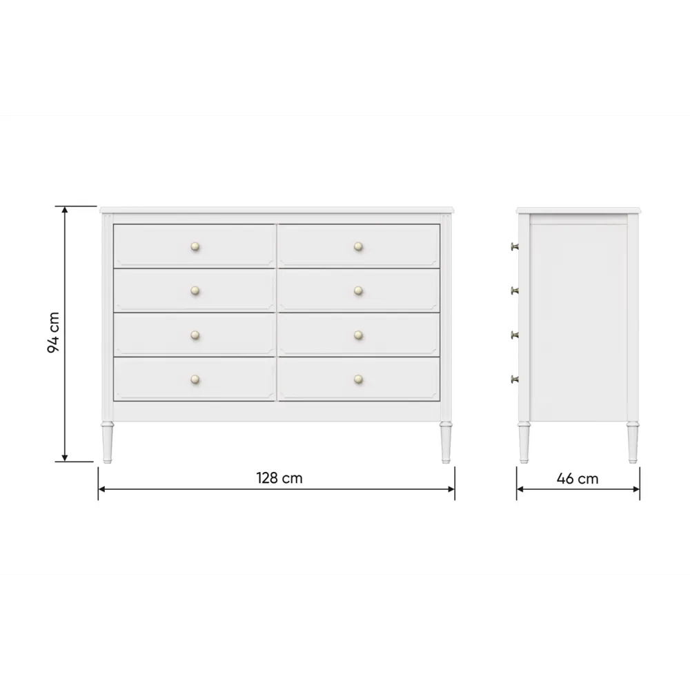 Фото 7 Комод Ellipse furniture Elit 8 ящиков 128x46x94 см МДФ цвет белый Фото 7 Комод Ellipse furniture Elit 8 ящиков 128x46x94 см МДФ цвет белый