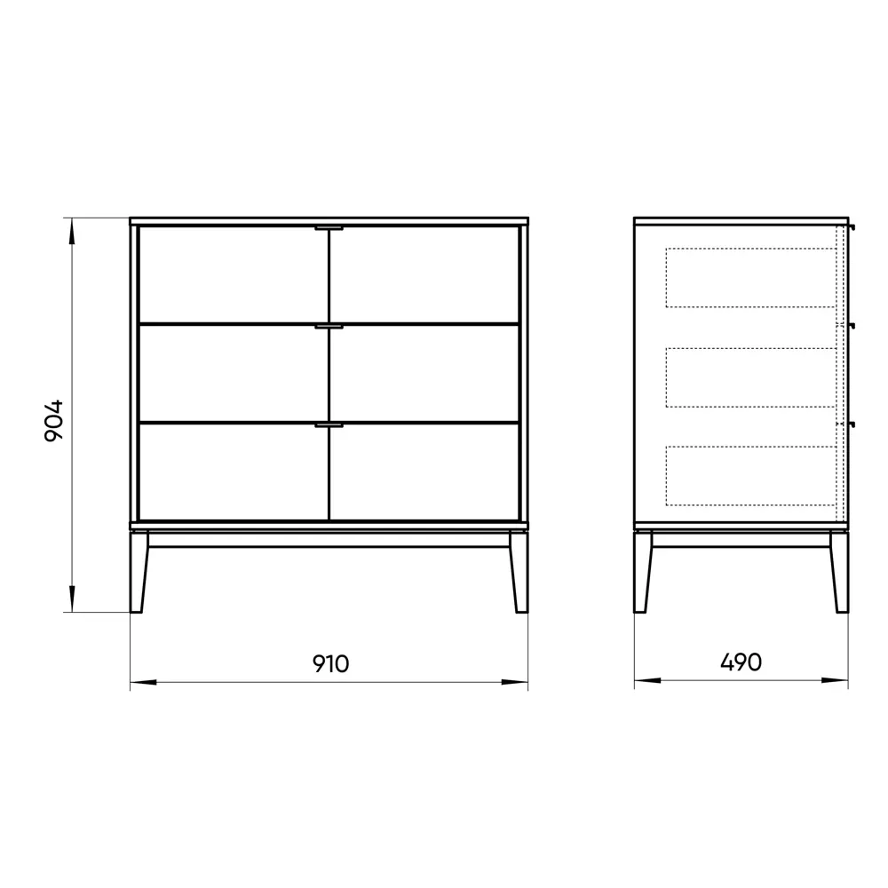 Фото 7 Комод Ellipse furniture Fjord 3 ящика 91x49x90.4 см МДФ цвет белый Фото 7 Комод Ellipse furniture Fjord 3 ящика 91x49x90.4 см МДФ цвет белый