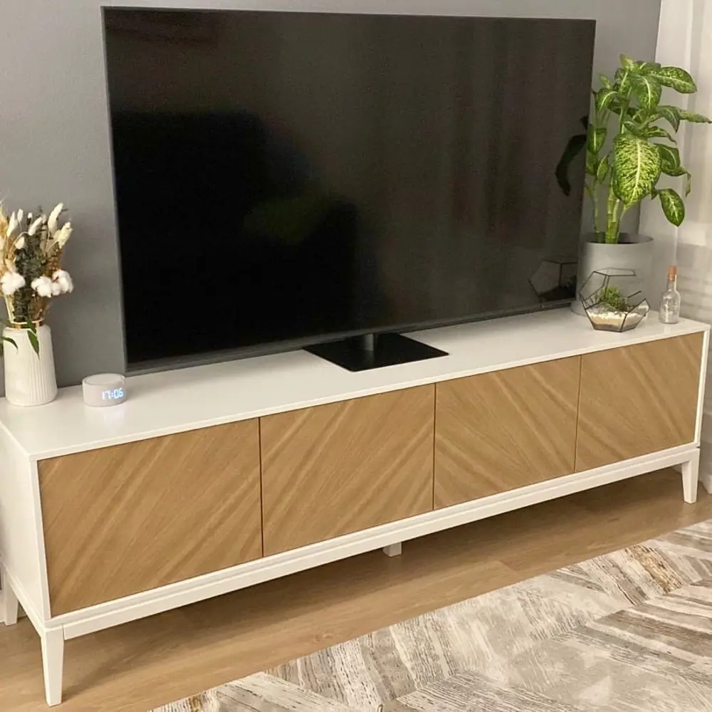 Фото 4 Тумба под телевизор Ellipse furniture Fjord 206.4x58.8x40.5 см МДФ цвет белый Фото 4 Тумба под телевизор Ellipse furniture Fjord 206.4x58.8x40.5 см МДФ цвет белый