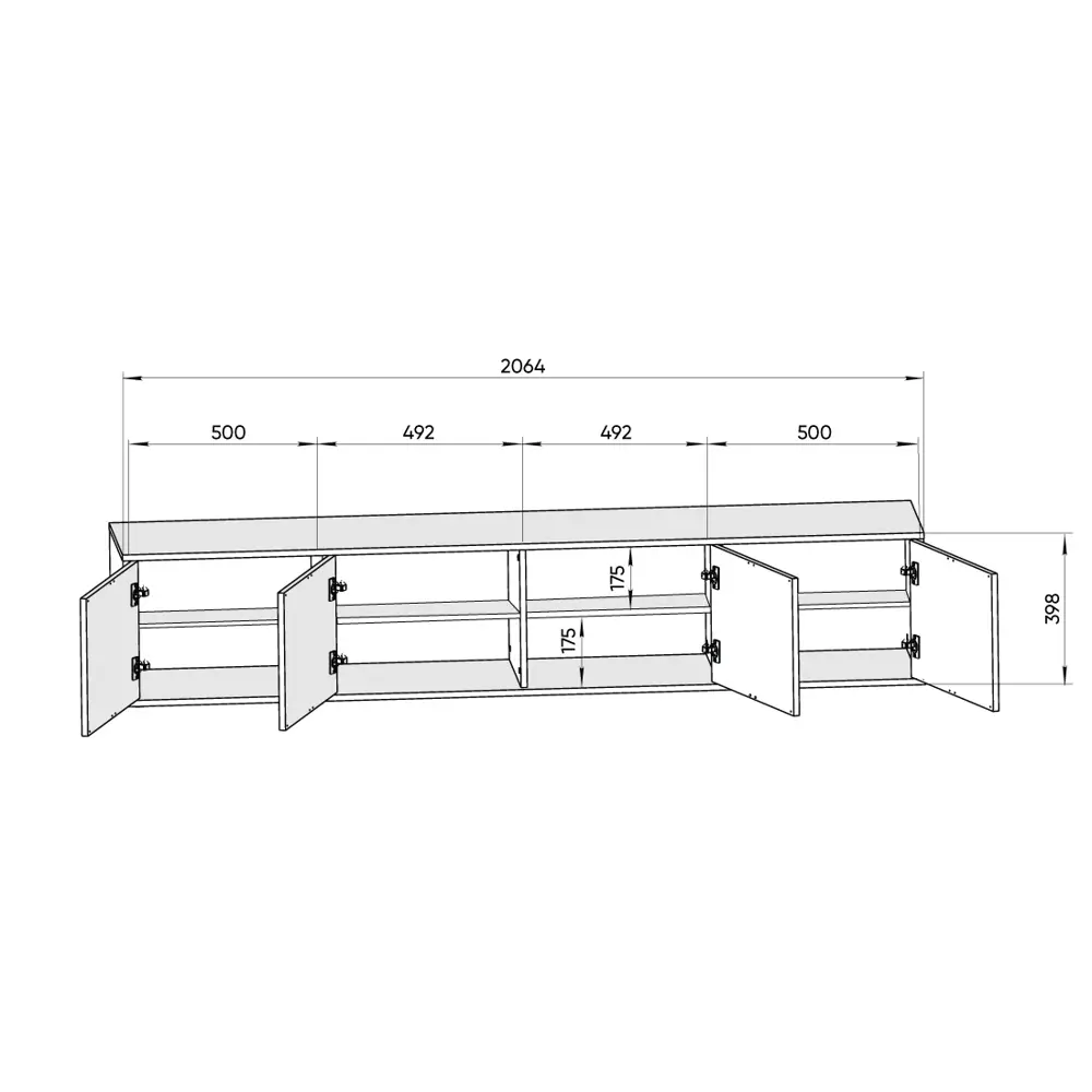Фото 8 Тумба под телевизор Ellipse furniture Fjord 206.4x39.8x40.5 см МДФ цвет белый Фото 8 Тумба под телевизор Ellipse furniture Fjord 206.4x39.8x40.5 см МДФ цвет белый