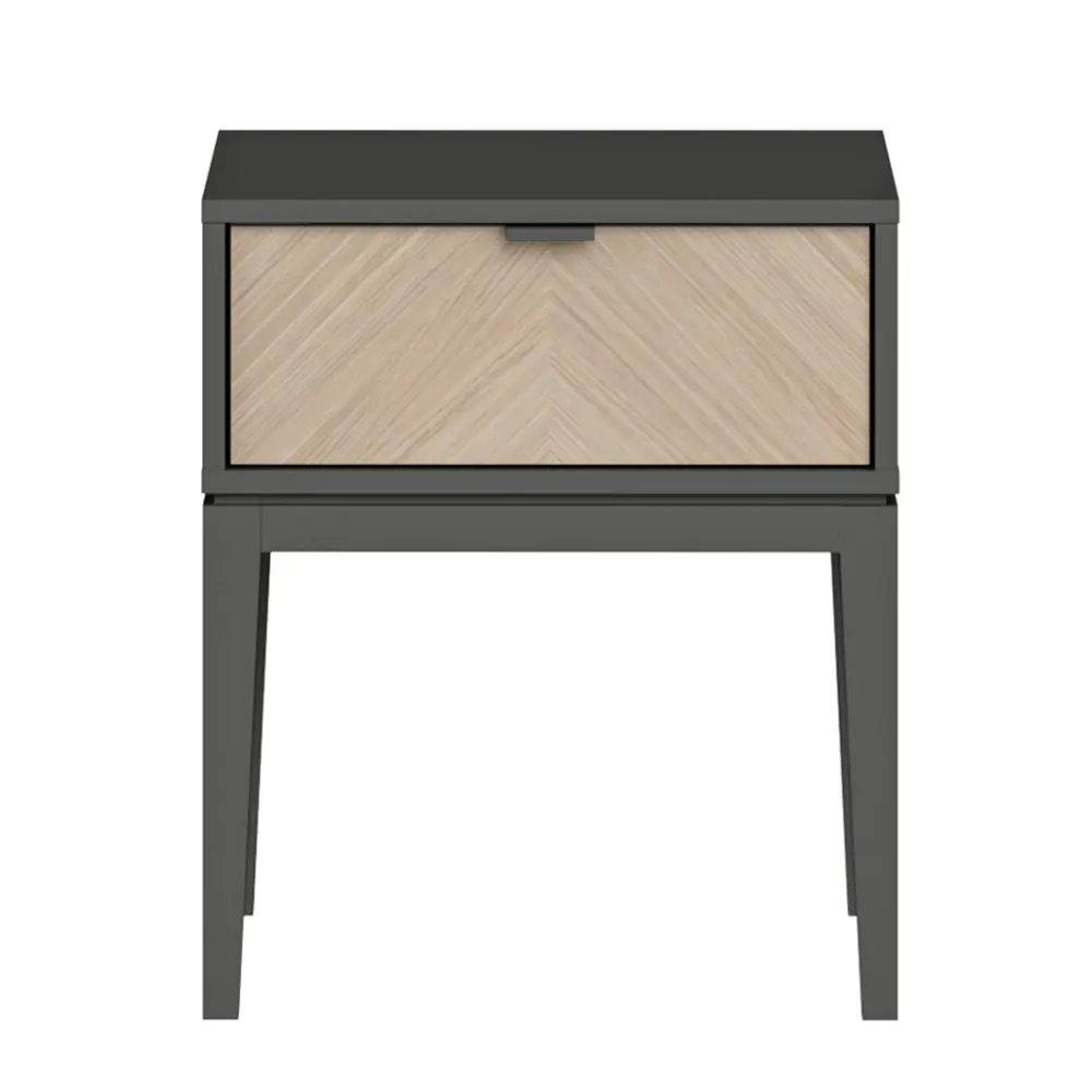 Фото Тумба прикроватная Ellipse furniture 47.4x55.6x40.8 см 1 ящик МДФ цвет темно-серый Фото Тумба прикроватная Ellipse furniture 47.4x55.6x40.8 см 1 ящик МДФ цвет темно-серый