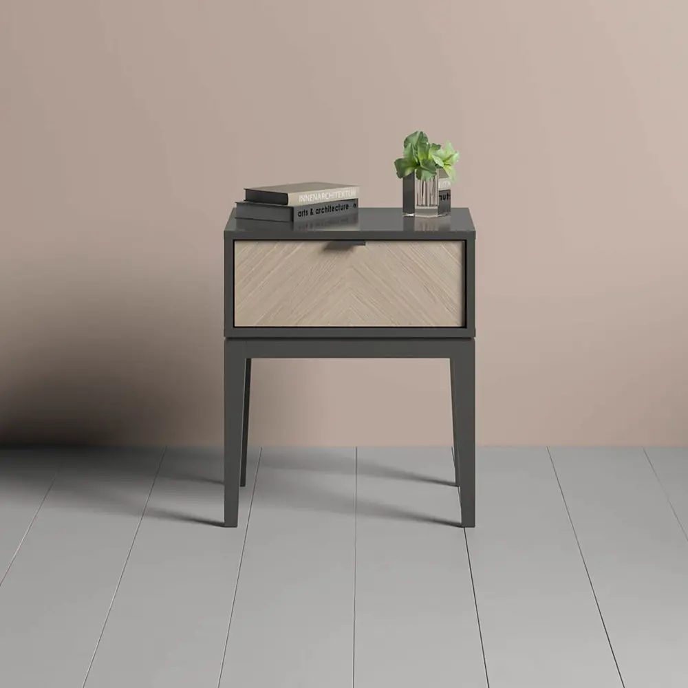Фото 7 Тумба прикроватная Ellipse furniture 47.4x55.6x40.8 см 1 ящик МДФ цвет темно-серый Фото 7 Тумба прикроватная Ellipse furniture 47.4x55.6x40.8 см 1 ящик МДФ цвет темно-серый