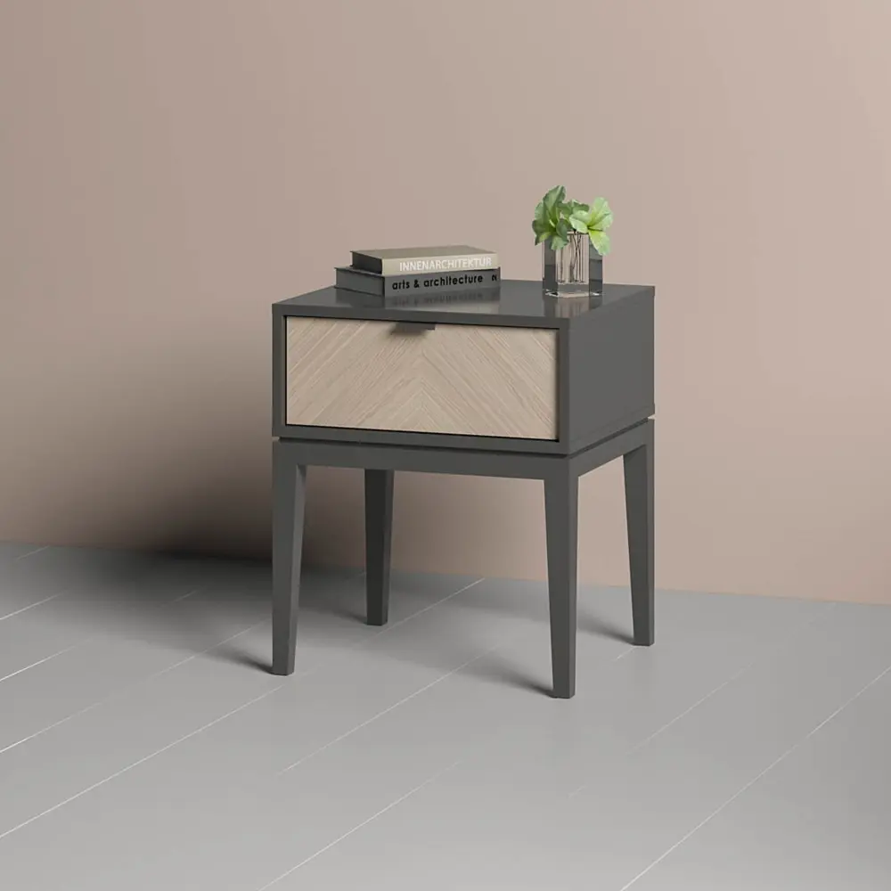 Фото 9 Тумба прикроватная Ellipse furniture 47.4x55.6x40.8 см 1 ящик МДФ цвет темно-серый Фото 9 Тумба прикроватная Ellipse furniture 47.4x55.6x40.8 см 1 ящик МДФ цвет темно-серый