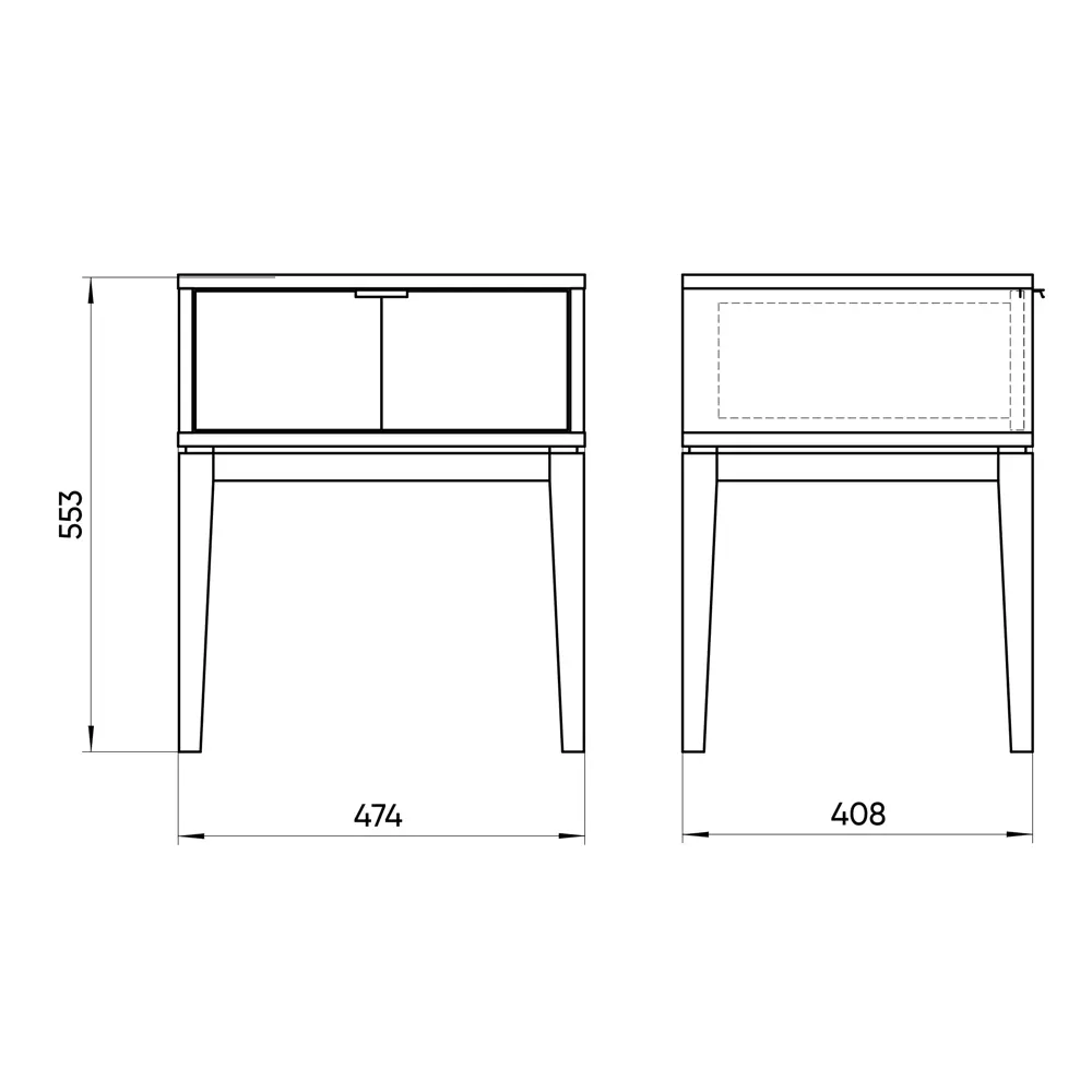 Фото 8 Тумба прикроватная Ellipse furniture 47.4x55.6x40.8 см 1 ящик МДФ цвет темно-серый Фото 8 Тумба прикроватная Ellipse furniture 47.4x55.6x40.8 см 1 ящик МДФ цвет темно-серый