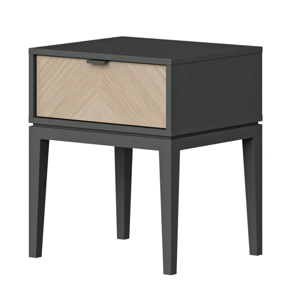 Фото 2 Тумба прикроватная Ellipse furniture 47.4x55.6x40.8 см 1 ящик МДФ цвет темно-серый Фото 2 Тумба прикроватная Ellipse furniture 47.4x55.6x40.8 см 1 ящик МДФ цвет темно-серый