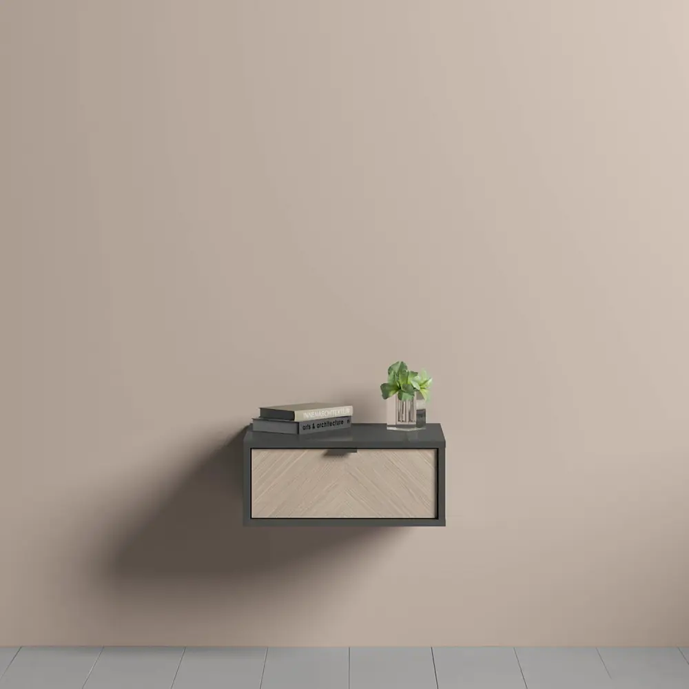 Фото 5 Тумба прикроватная Ellipse furniture 47.4x18x41 см 1 ящик МДФ цвет темно-серый Фото 5 Тумба прикроватная Ellipse furniture 47.4x18x41 см 1 ящик МДФ цвет темно-серый