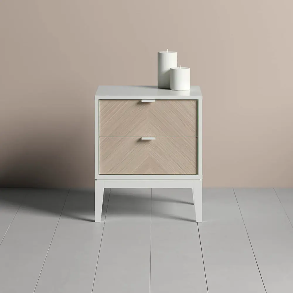 Фото 7 Тумба прикроватная Ellipse furniture 47.4x55.6x40.8 см 2 ящика МДФ цвет белый Фото 7 Тумба прикроватная Ellipse furniture 47.4x55.6x40.8 см 2 ящика МДФ цвет белый