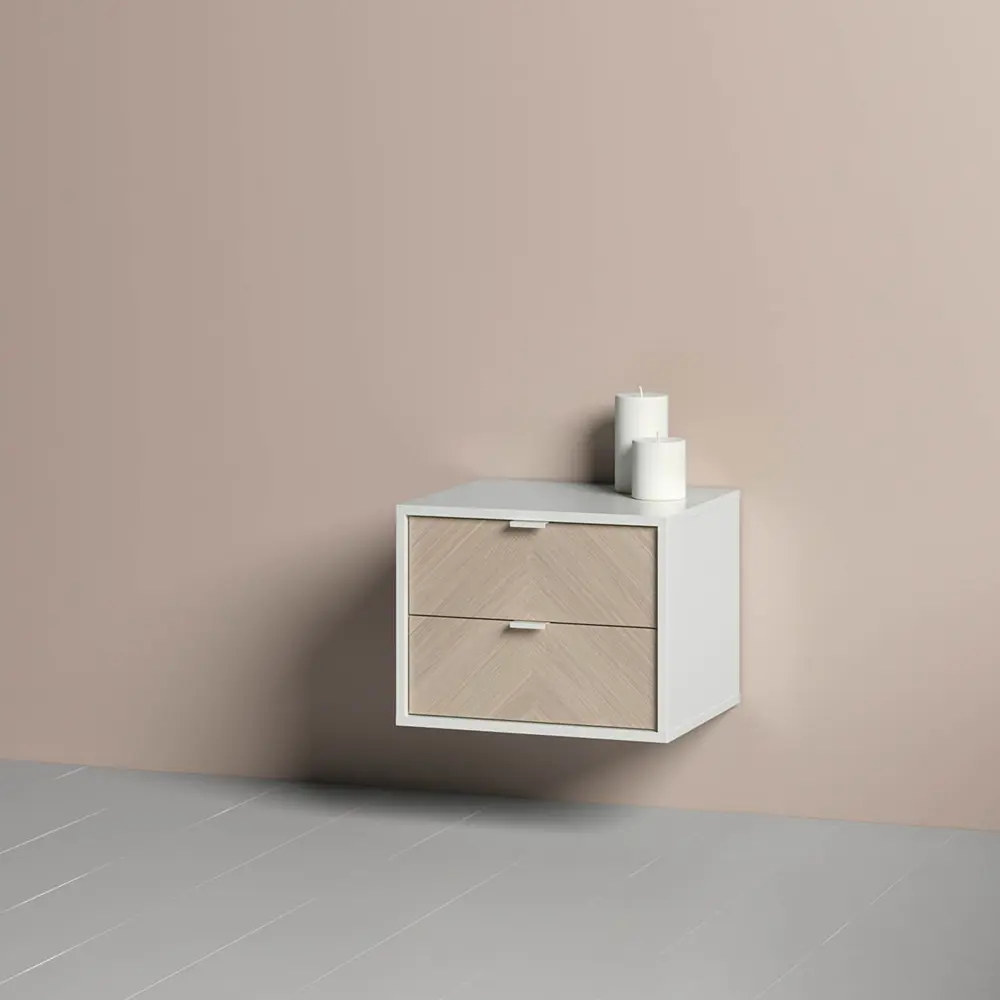 Фото 4 Тумба прикроватная Ellipse furniture 47.4x36.6x41 см 2 ящика МДФ цвет белый Фото 4 Тумба прикроватная Ellipse furniture 47.4x36.6x41 см 2 ящика МДФ цвет белый