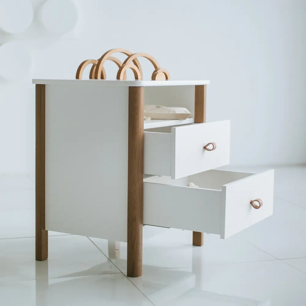 Фото 4 Тумба прикроватная Ellipse furniture 56x69x50 см 1 ящик МДФ цвет белый Фото 4 Тумба прикроватная Ellipse furniture 56x69x50 см 1 ящик МДФ цвет белый