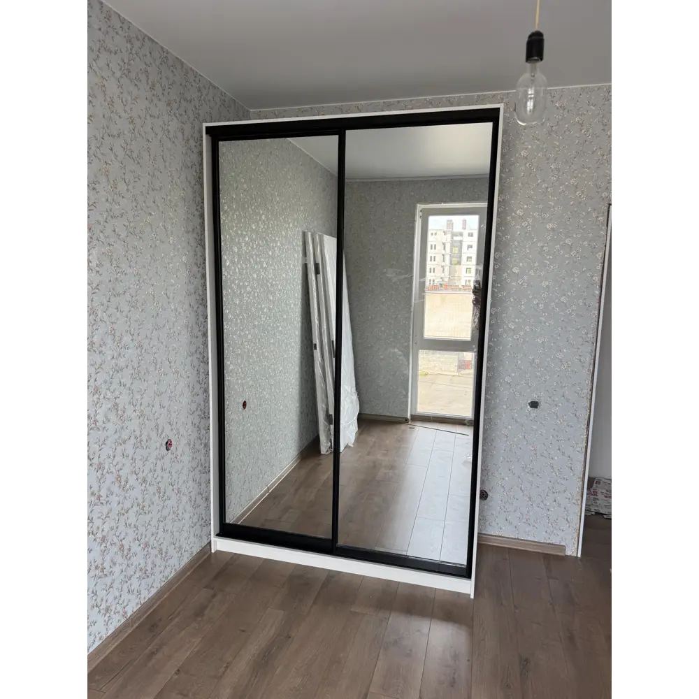 Фото 8 Шкаф-купе Клевер Атина с 2 дверями 240x110х65 см 6 полок ЛДСП цвет белый/лофт зеркальный Фото 8 Шкаф-купе Клевер Атина с 2 дверями 240x110х65 см 6 полок ЛДСП цвет белый/лофт зеркальный