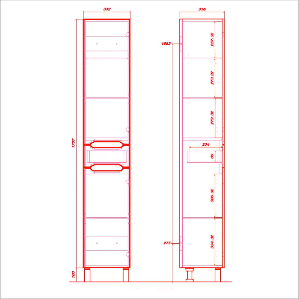 Фото 4 Шкаф распашной Ruvann ДШ.VERY-30 33.2x175.7x31.6 см дерево цвет белый Фото 4 Шкаф распашной Ruvann ДШ.VERY-30 33.2x175.7x31.6 см дерево цвет белый