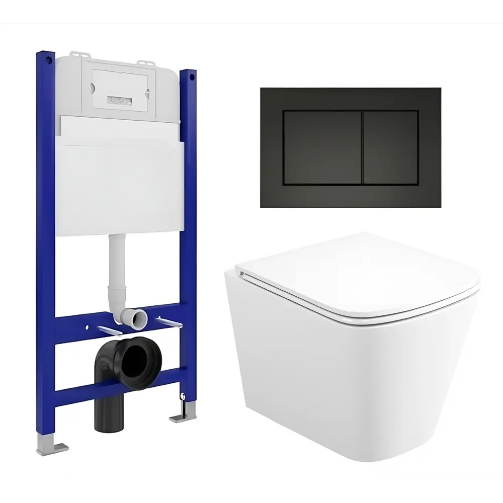 Фото Комплект инсталляция с унитазом 3 в 1 инсталляция Enio Tecnico 50 EN8050050 унитаз подвесной Binario Tornado EN4180237 кнопка черная матовая Quadro Фото Комплект инсталляция с унитазом 3 в 1 инсталляция Enio Tecnico 50 EN8050050 унитаз подвесной Binario Tornado EN4180237 кнопка черная матовая Quadro