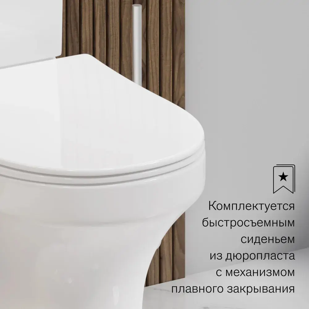 Фото 2 Унитаз-компакт Damixa Skyline DX35C8600SC гигиеничный, безободковый цвет белый Фото 2 Унитаз-компакт Damixa Skyline DX35C8600SC гигиеничный, безободковый цвет белый