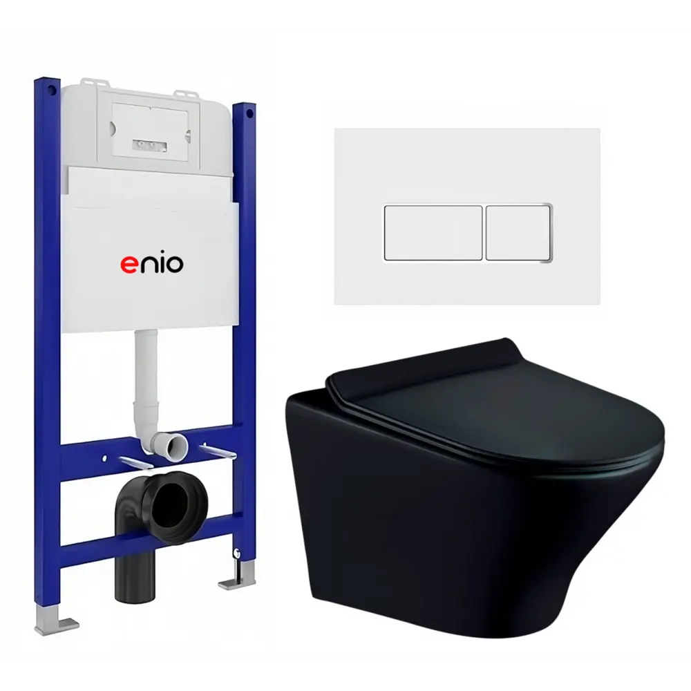 Фото Комплект инсталляция с унитазом 3 в 1 инсталляция Enio Tecnico 50 унитаз Esbano Aster ESUPASTEBM кнопка белая, окантовка хром Rettangolo Фото Комплект инсталляция с унитазом 3 в 1 инсталляция Enio Tecnico 50 унитаз Esbano Aster ESUPASTEBM кнопка белая, окантовка хром Rettangolo