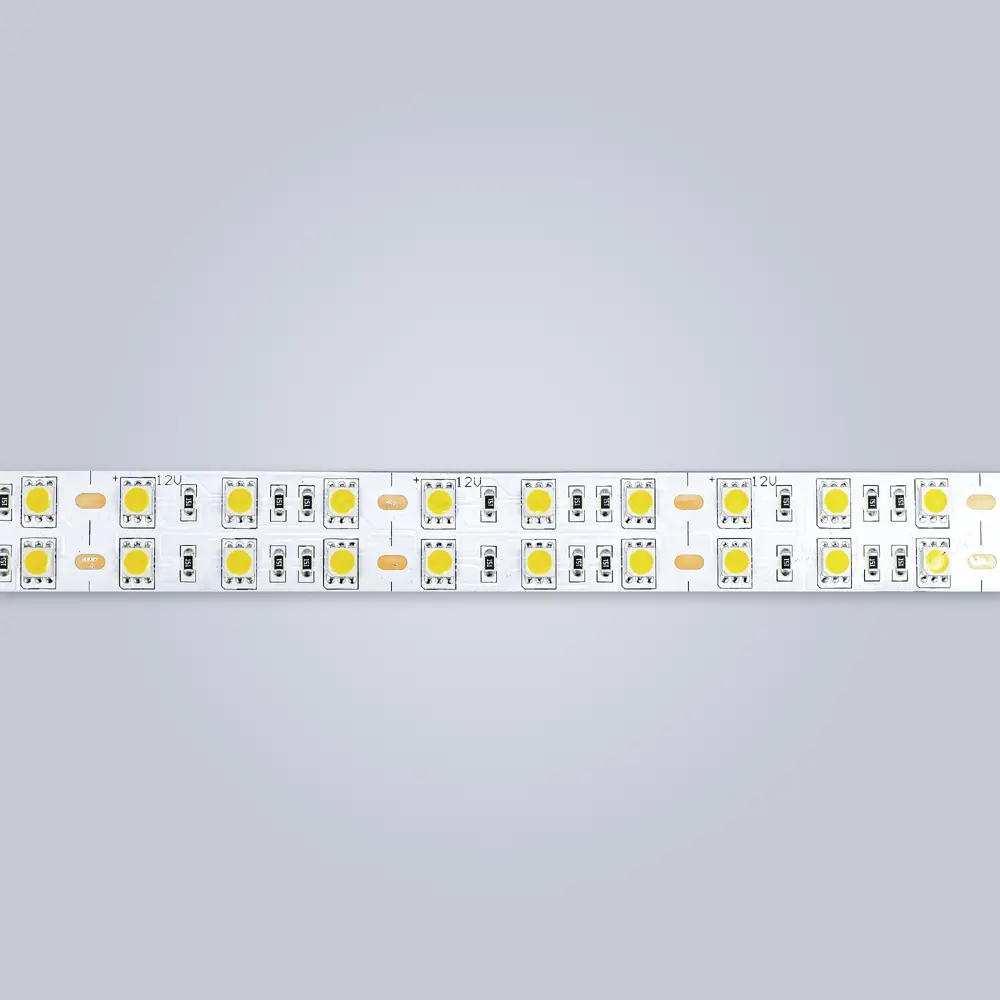 Фото 5 Светодиодная лента Eleganz Lux 5050 120 LED (28.8W/M) 12V нейтральная 4500К IP20 ДВУХРЯДНАЯ, 5м Фото 5 Светодиодная лента Eleganz Lux 5050 120 LED (28.8W/M) 12V нейтральная 4500К IP20 ДВУХРЯДНАЯ, 5м