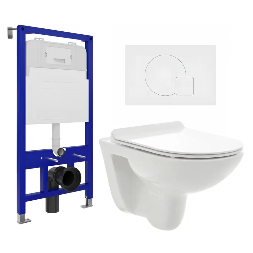 Фото Комплект инсталляция с унитазом 3 в 1 инсталляция Enio Tecnico 52 унитаз AQUAme AQM2008 кнопка белая матовая Geometria Фото Комплект инсталляция с унитазом 3 в 1 инсталляция Enio Tecnico 52 унитаз AQUAme AQM2008 кнопка белая матовая Geometria