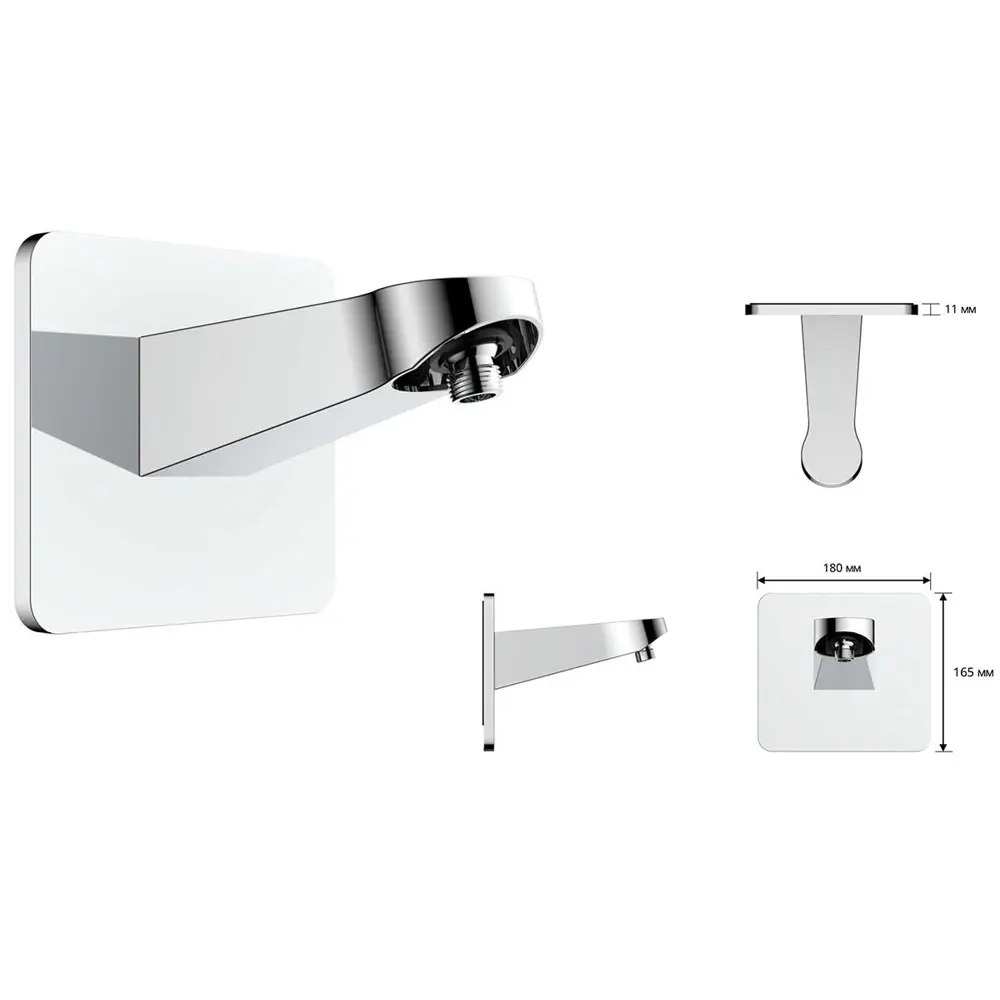 Фото 5 Комплект Vincea Inspire VSHD-3I4CGM,VSHN-3I4HGM: верхний душ с держателем, ручной душ с шлангом цвет вороненая сталь Фото 5 Комплект Vincea Inspire VSHD-3I4CGM,VSHN-3I4HGM: верхний душ с держателем, ручной душ с шлангом цвет вороненая сталь
