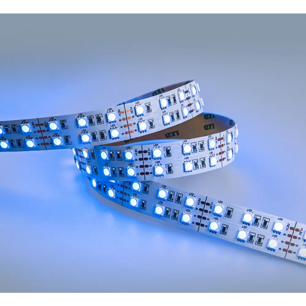 Фото 3 Светодиодная лента Eleganz Lux 5050 120 LED (28.8W/M) 12V RGB IP20 ДВУХРЯДНАЯ, 5м Фото 3 Светодиодная лента Eleganz Lux 5050 120 LED (28.8W/M) 12V RGB IP20 ДВУХРЯДНАЯ, 5м