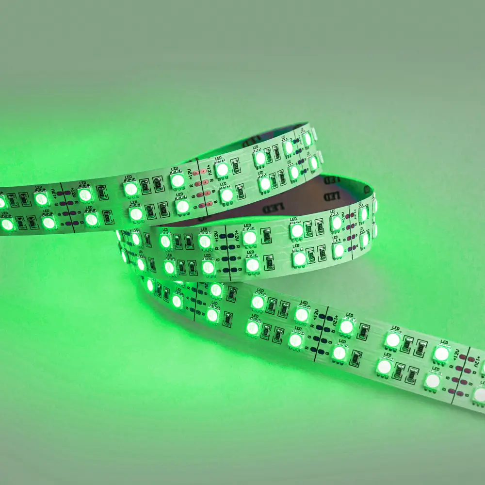Фото 2 Светодиодная лента Eleganz Lux 5050 120 LED (28.8W/M) 12V RGB IP20 ДВУХРЯДНАЯ, 5м Фото 2 Светодиодная лента Eleganz Lux 5050 120 LED (28.8W/M) 12V RGB IP20 ДВУХРЯДНАЯ, 5м