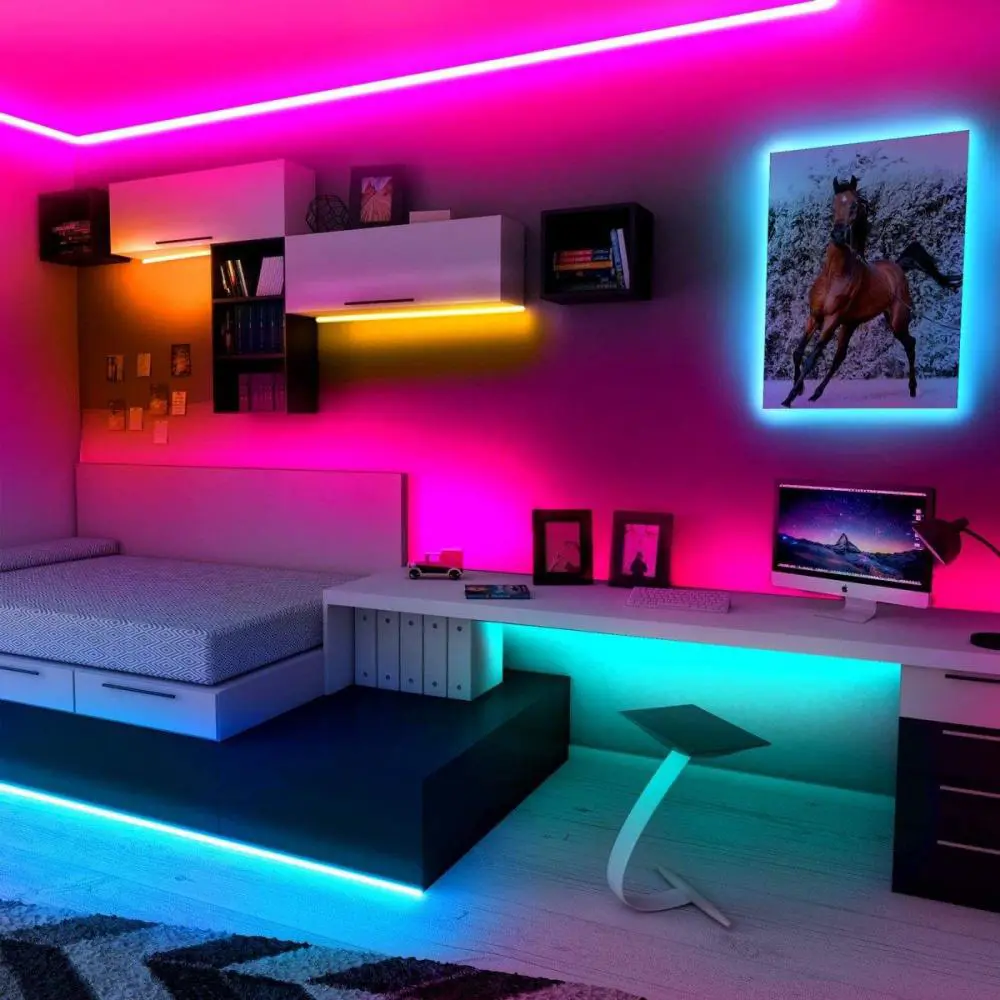 Фото 17 Светодиодная лента Eleganz Lux 5050 120 LED (28.8W/M) 12V RGB IP20 ДВУХРЯДНАЯ, 5м Фото 17 Светодиодная лента Eleganz Lux 5050 120 LED (28.8W/M) 12V RGB IP20 ДВУХРЯДНАЯ, 5м