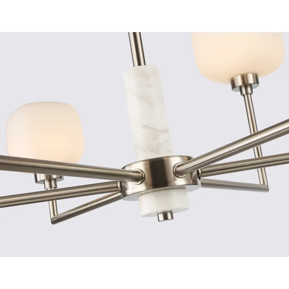 Фото 3 Люстра на штанге Ambrella light High Lh53001 6 ламп 27 м² цвет белый матовый/никель