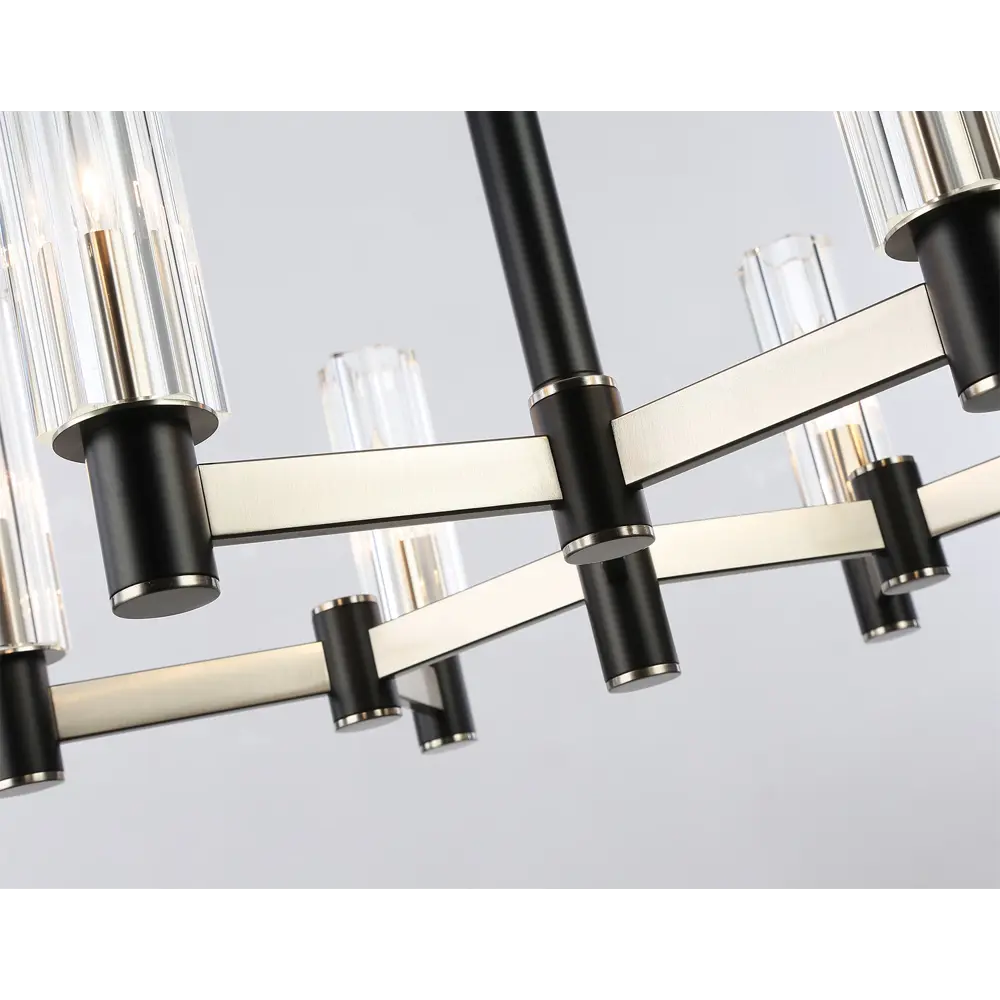 Фото 5 Люстра на штанге Ambrella light High Lh55501 6 ламп 27 м² цвет прозрачный/черный/никель