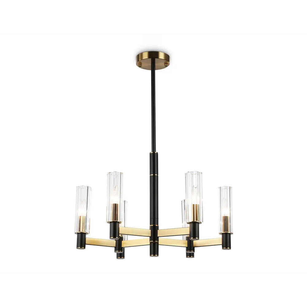 Фото Люстра на штанге Ambrella light High Lh55511 6 ламп 27 м² цвет прозрачный/черный/латунь