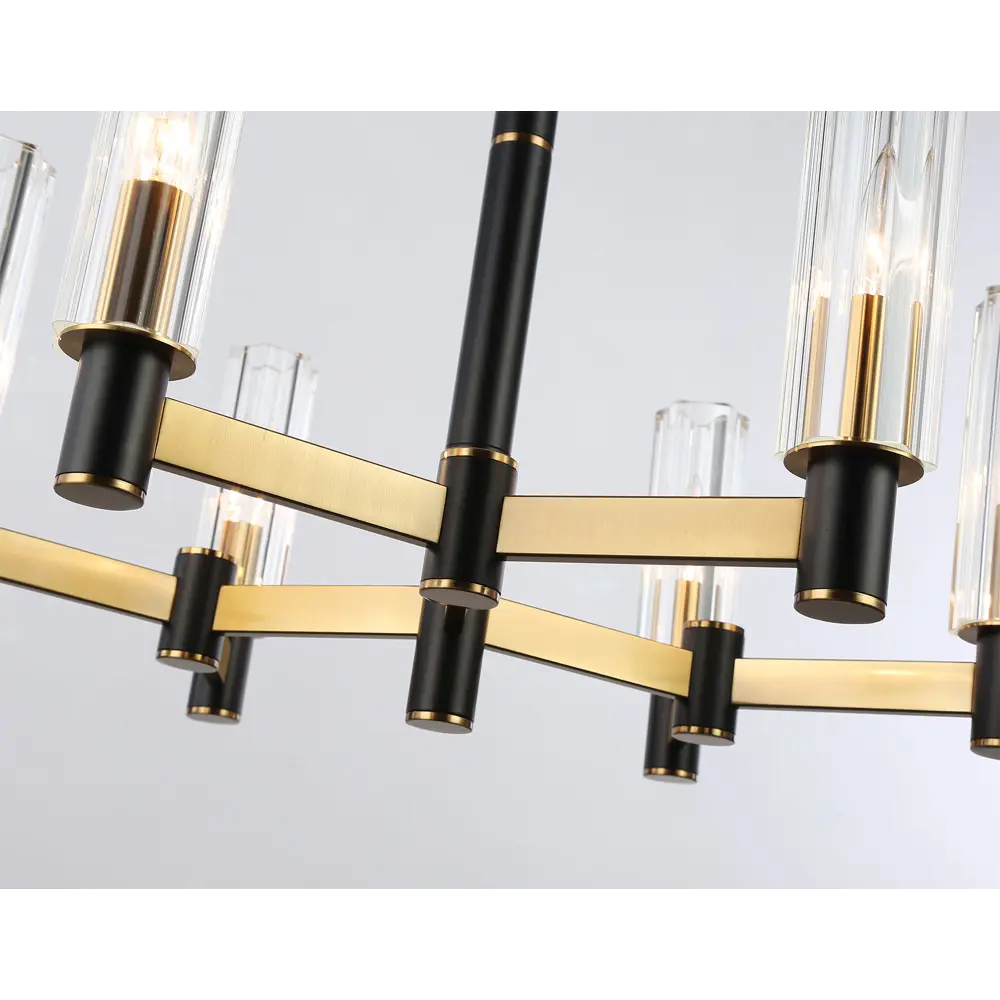 Фото 5 Люстра на штанге Ambrella light High Lh55511 6 ламп 27 м² цвет прозрачный/черный/латунь