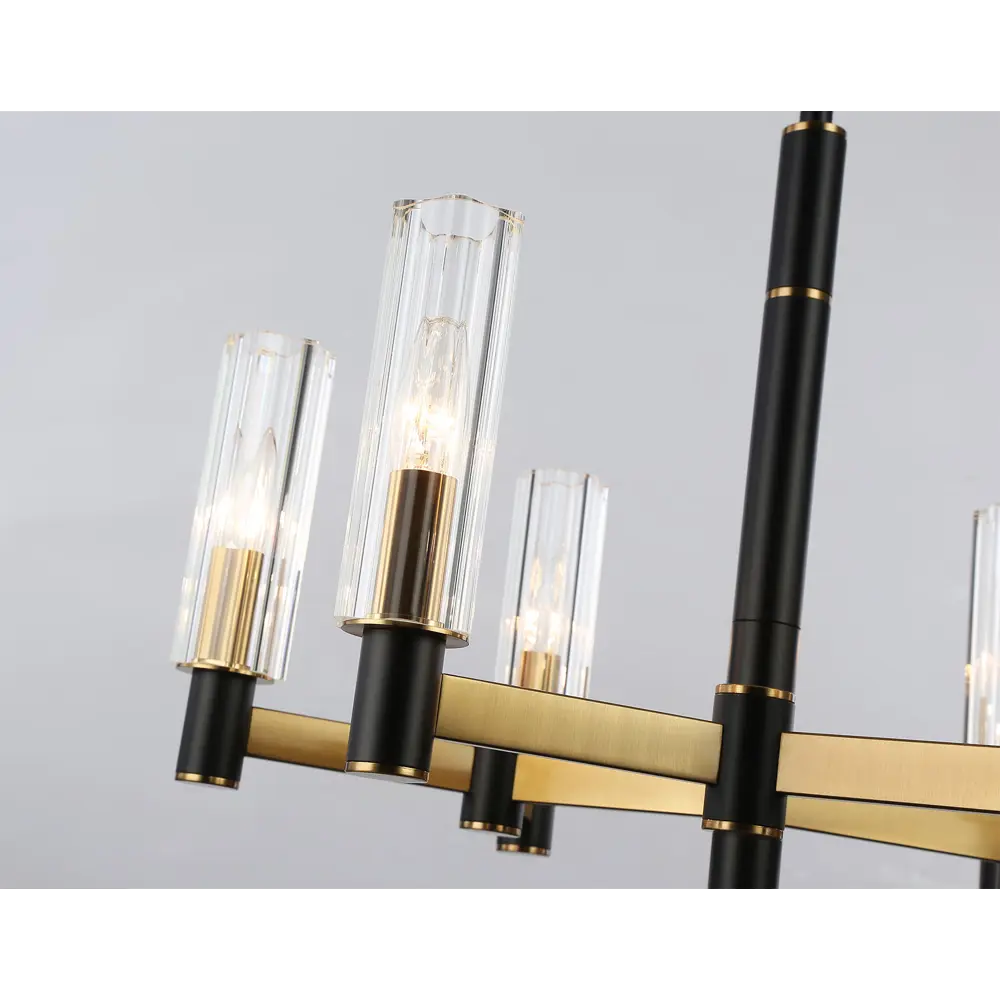 Фото 4 Люстра на штанге Ambrella light High Lh55511 6 ламп 27 м² цвет прозрачный/черный/латунь