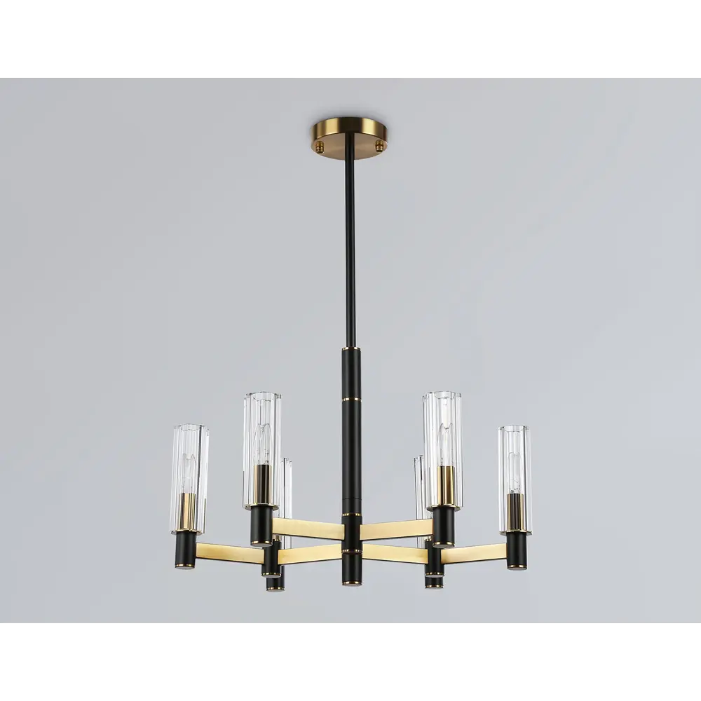 Фото 3 Люстра на штанге Ambrella light High Lh55511 6 ламп 27 м² цвет прозрачный/черный/латунь