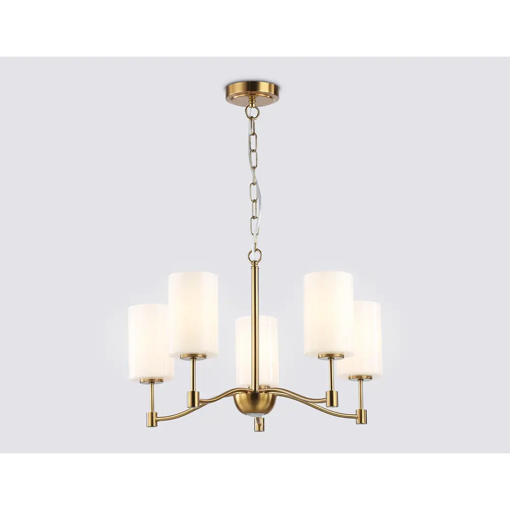 Фото 2 Люстра подвесная Ambrella light High Lh56051 5 ламп 23 м² цвет белый матовый/латунь