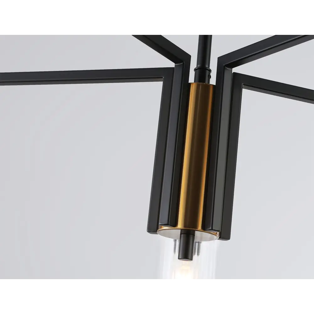 Фото 5 Люстра на штанге Ambrella light High Lh56113 5 ламп 23 м² цвет прозрачный/черный/латунь