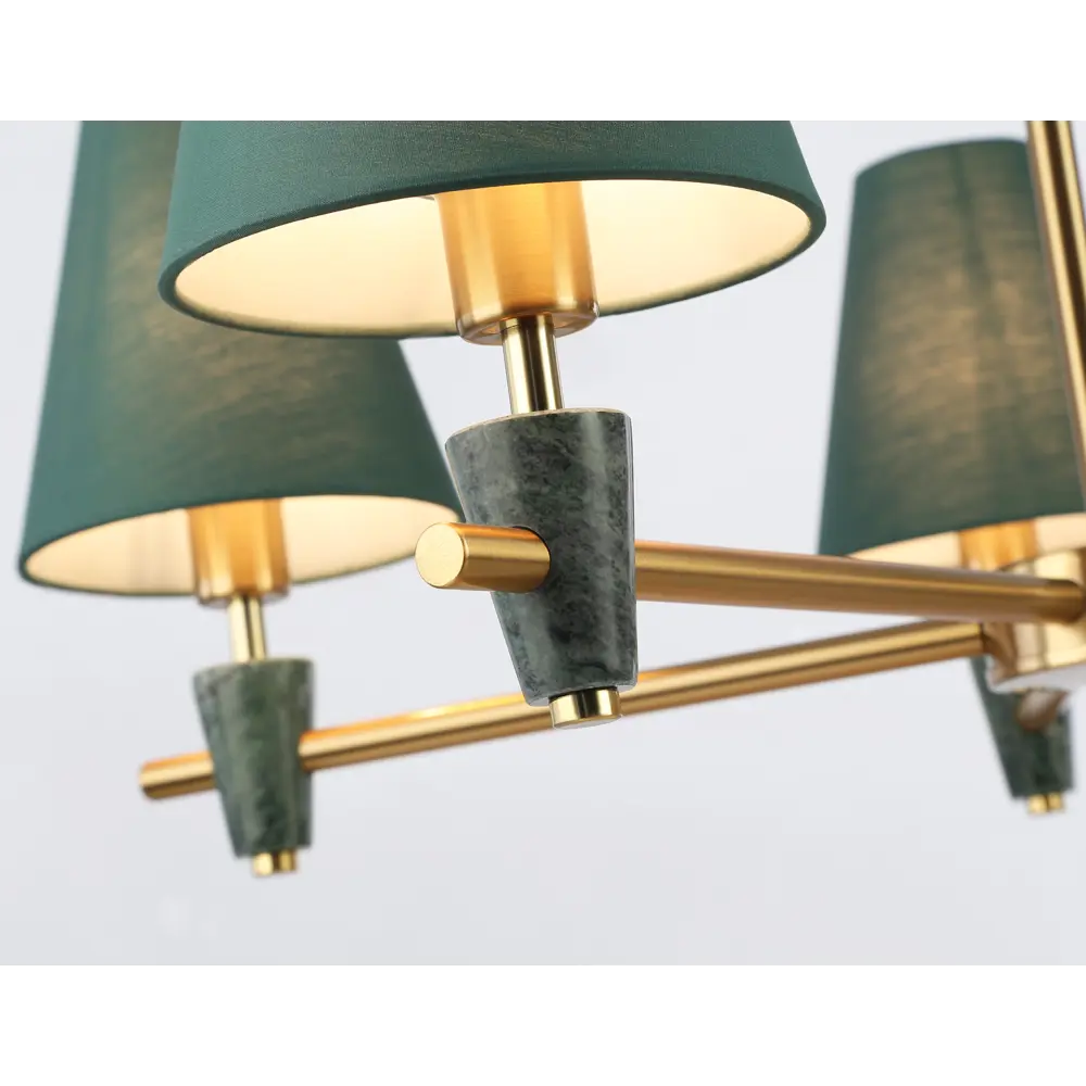 Фото 3 Люстра на штанге Ambrella light High Lh75051 5 ламп 23 м² цвет зеленый/латунь