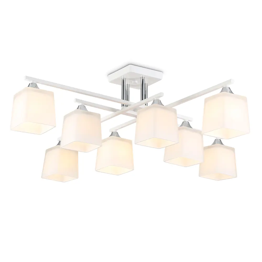 Фото Люстра на штанге Ambrella light Traditional Tr303043 8 ламп 35 м² цвет белый/белый матовый