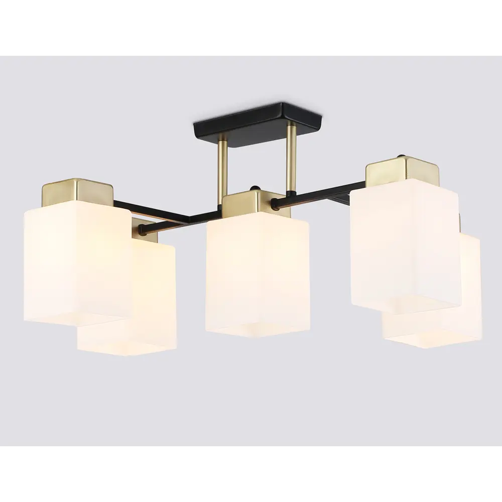 Фото 2 Люстра на штанге Ambrella light Traditional Tr303048 5 ламп 18 м² цвет золото/черный/белый матовый