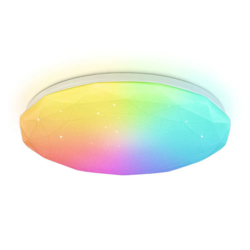 Фото Светильник настенно-потолочный светодиодный Ambrella light Orbital Fz417 с пультом управления 16 м² регулируемый белый свет и RGB цвет белый Фото Светильник настенно-потолочный светодиодный Ambrella light Orbital Fz417 с пультом управления 16 м² регулируемый белый свет и RGB цвет белый