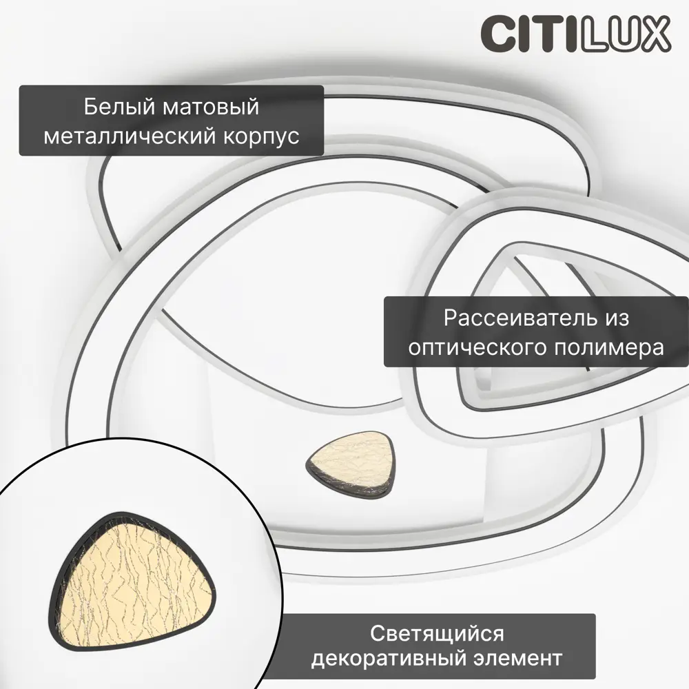 Фото 6 Люстра потолочная светодиодная Citilux costa cl741012 с пультом управления 27 м² регулируемый белый свет цвет белый Фото 6 Люстра потолочная светодиодная Citilux costa cl741012 с пультом управления 27 м² регулируемый белый свет цвет белый
