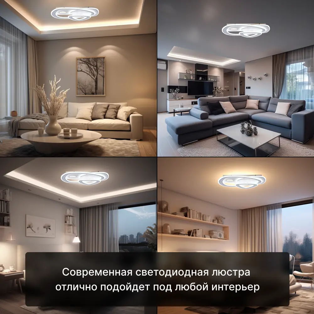 Фото 8 Люстра потолочная светодиодная Citilux costa cl741012 с пультом управления 27 м² регулируемый белый свет цвет белый Фото 8 Люстра потолочная светодиодная Citilux costa cl741012 с пультом управления 27 м² регулируемый белый свет цвет белый
