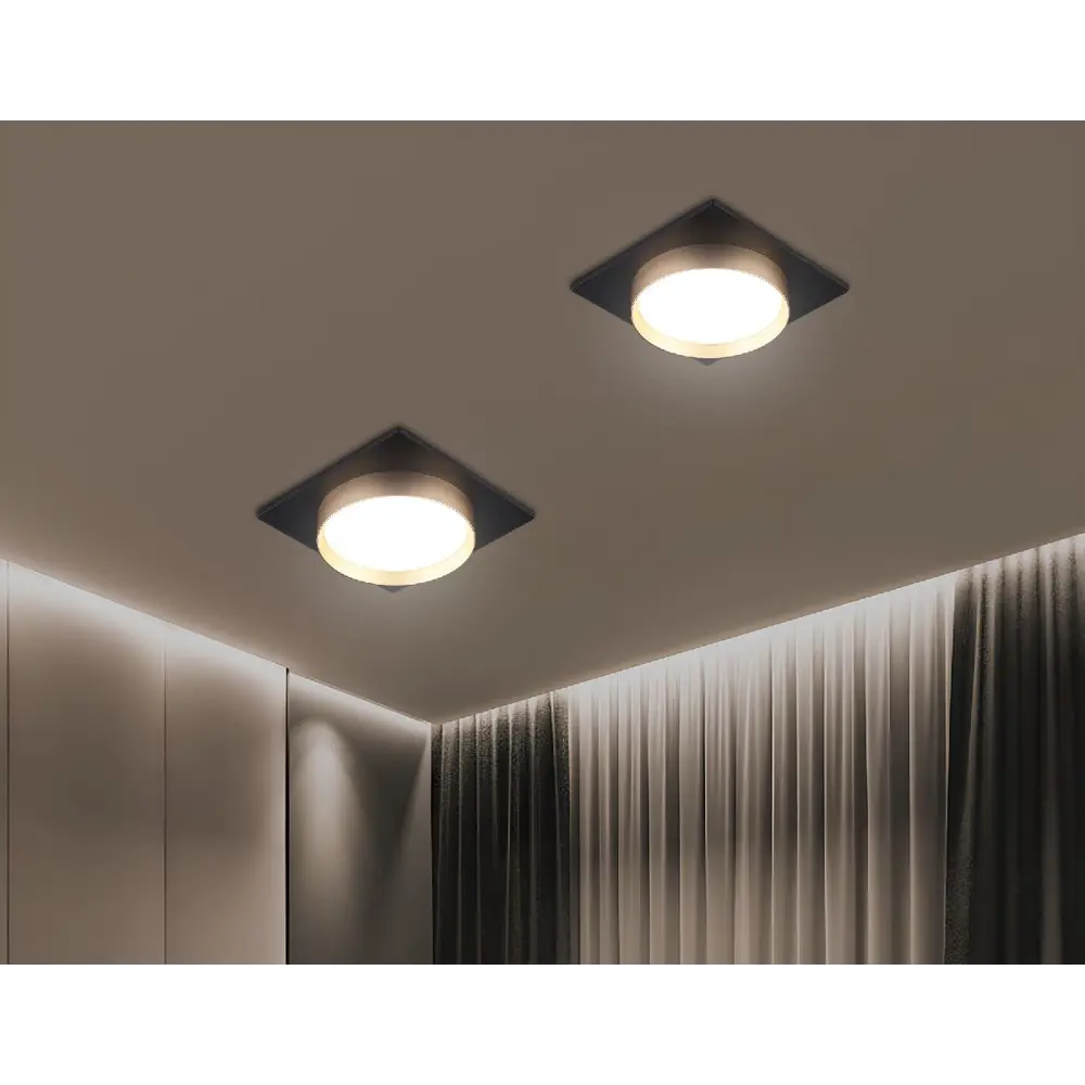 Фото 10 Светильник точечный встраиваемый Ambrella Light Gx53 acrylic tech Tn5232 под отверстие 90 мм GX53 цвет черный Фото 10 Светильник точечный встраиваемый Ambrella Light Gx53 acrylic tech Tn5232 под отверстие 90 мм GX53 цвет черный