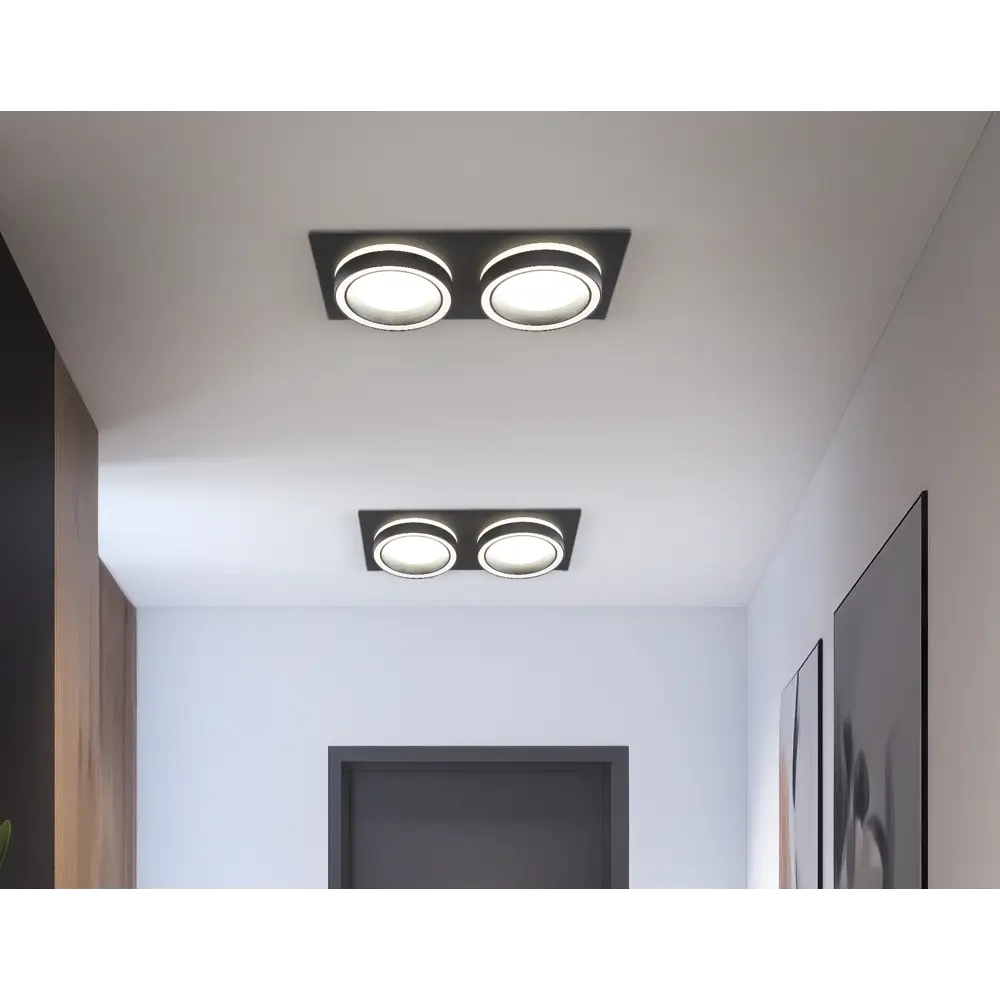 Фото 6 Светильник карданный Ambrella light Techno spot Tn52424 GX53 цвет черный белый матовый