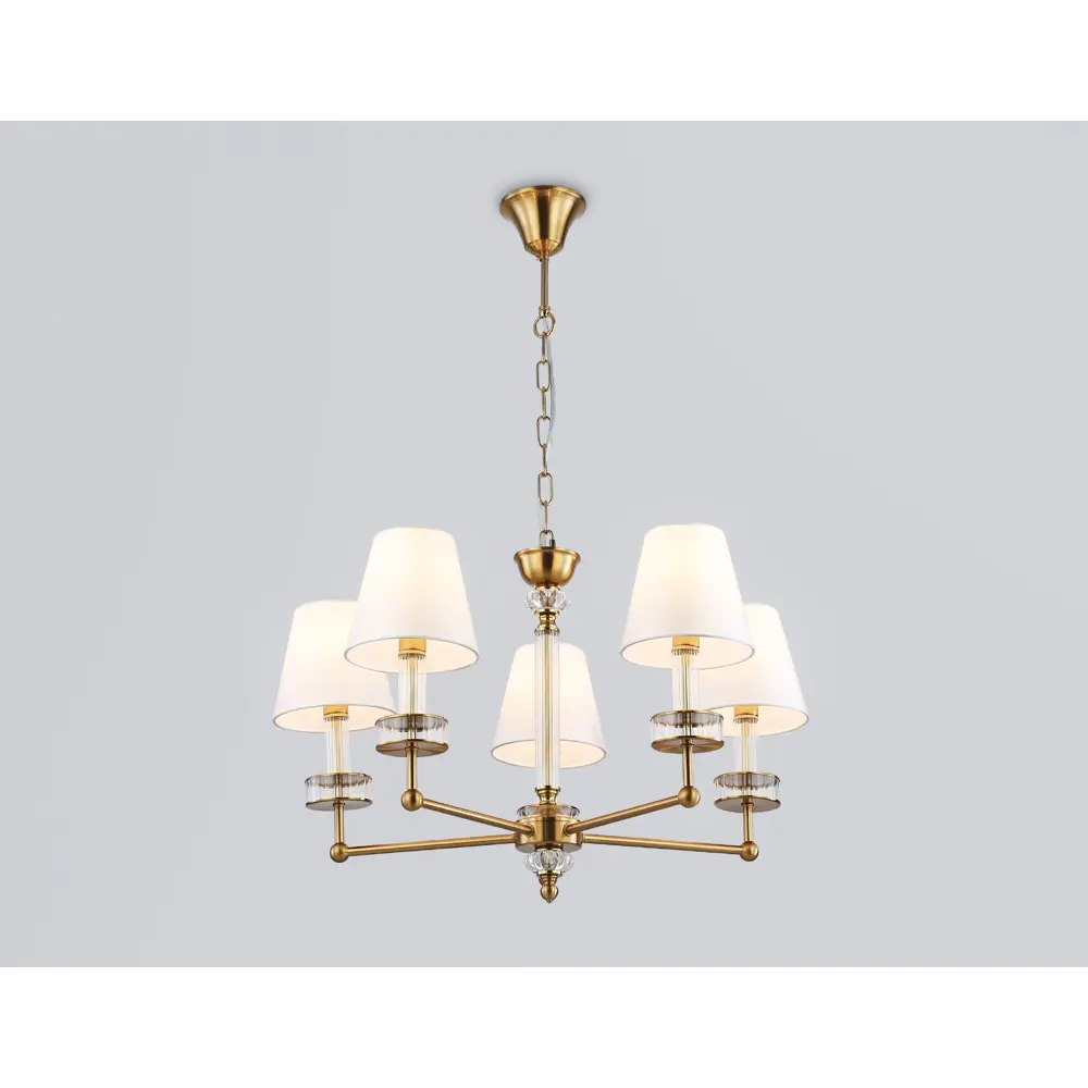 Фото 3 Люстра подвесная Ambrella light High Ambr_lh71021 5 ламп 23 м² цвет белый/латунь Фото 3 Люстра подвесная Ambrella light High Ambr_lh71021 5 ламп 23 м² цвет белый/латунь