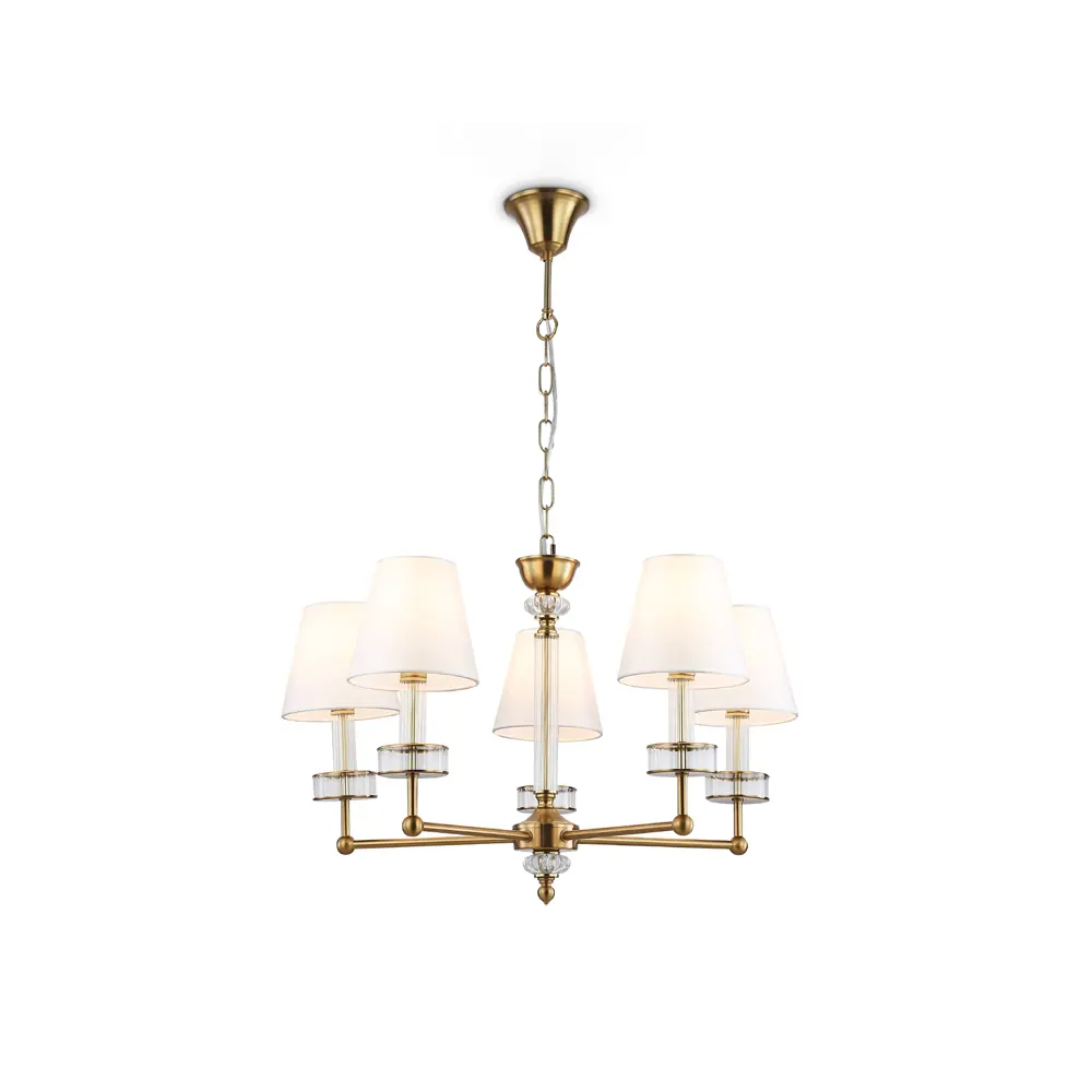 Фото Люстра подвесная Ambrella light High Ambr_lh71021 5 ламп 23 м² цвет белый/латунь Фото Люстра подвесная Ambrella light High Ambr_lh71021 5 ламп 23 м² цвет белый/латунь