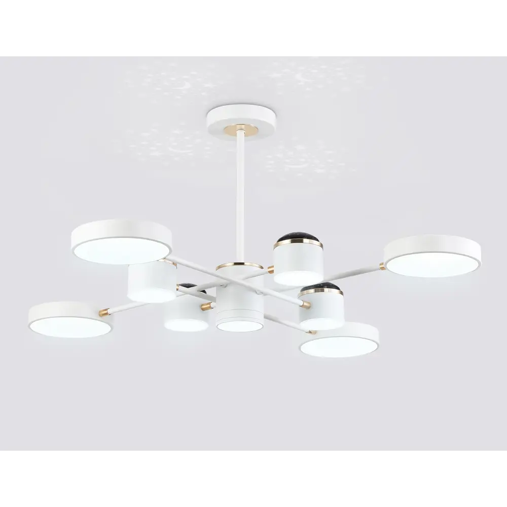 Фото 4 Люстра на штанге светодиодная Ambrella light Comfort Ambr_fl51627 40 м² регулируемый белый свет цвет белый/золото Фото 4 Люстра на штанге светодиодная Ambrella light Comfort Ambr_fl51627 40 м² регулируемый белый свет цвет белый/золото