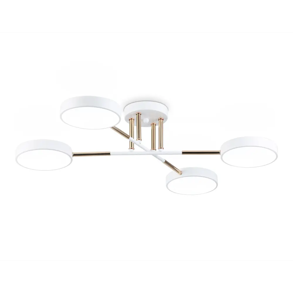 Фото Люстра потолочная светодиодная Ambrella light Comfort Ambr_fl516331 26 м² регулируемый белый свет цвет белый/золото Фото Люстра потолочная светодиодная Ambrella light Comfort Ambr_fl516331 26 м² регулируемый белый свет цвет белый/золото