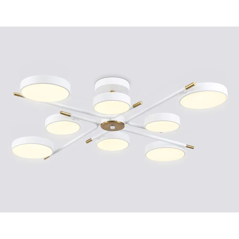 Фото 3 Люстра потолочная светодиодная Ambrella light Comfort Ambr_fl516338 40 м² регулируемый белый свет цвет белый/медь Фото 3 Люстра потолочная светодиодная Ambrella light Comfort Ambr_fl516338 40 м² регулируемый белый свет цвет белый/медь