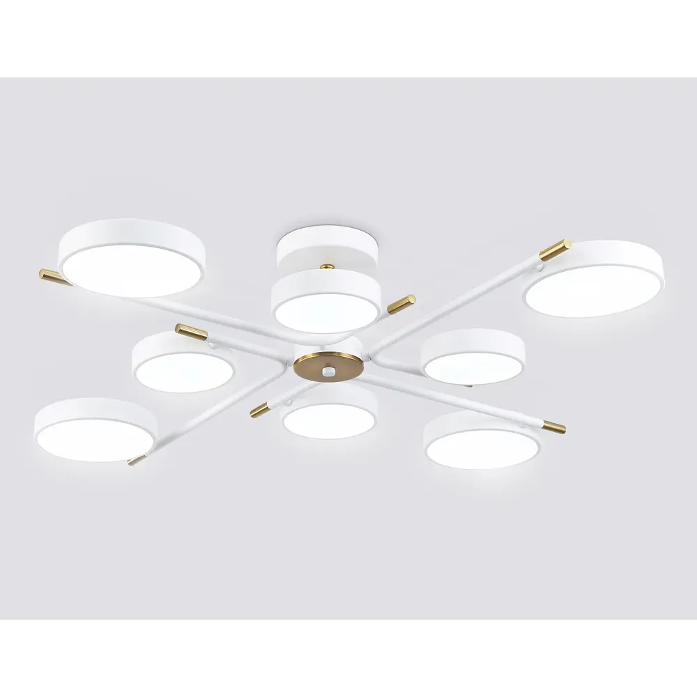 Фото 2 Люстра потолочная светодиодная Ambrella light Comfort Ambr_fl516338 40 м² регулируемый белый свет цвет белый/медь Фото 2 Люстра потолочная светодиодная Ambrella light Comfort Ambr_fl516338 40 м² регулируемый белый свет цвет белый/медь